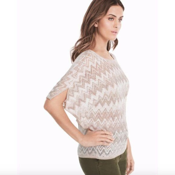 WHBM Chevron Dolman Cross-Back Sweater Size XS - Picture 3 of 8
